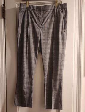Elie Tahari Gray Plaid Dress Pants